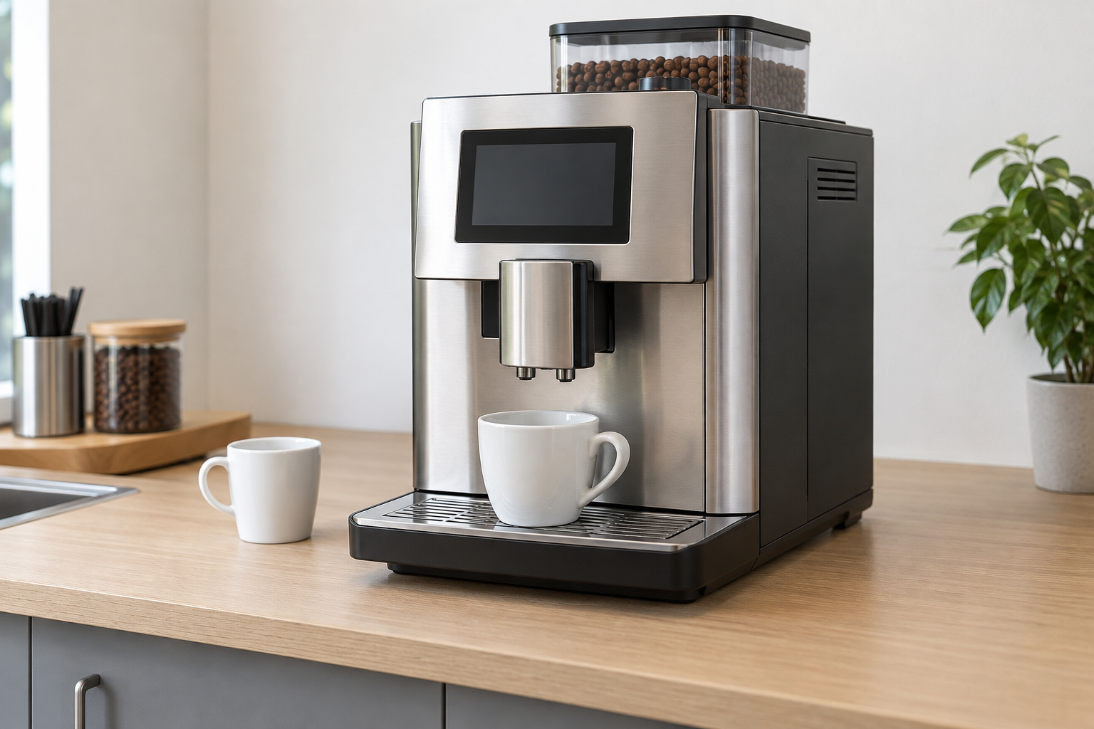 Symbolbild einer Kaffeemaschine in einer Büroküche